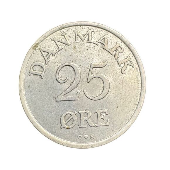 Denmark 25 Ore 1958 KM# 842 25 Øre Frederik IX Danmark Coin - Picture 3 of 7